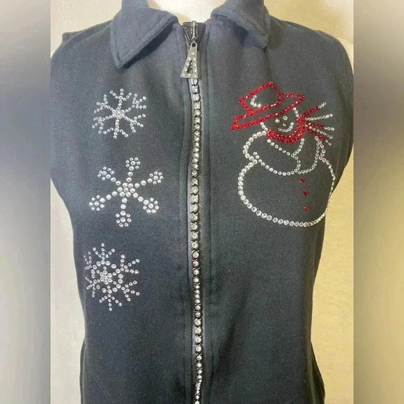Isaac’s Designs Christmas Zip up‎ Vest women’s size S - Picture 2 of 11